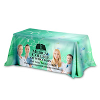 3-Sided Throw Style Table Covers All Over Full Color Dye Sublimation Imprint - Fits 6 Foot Table